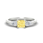 Load image into Gallery viewer, 3-stone-vivid-yellow-princess-cut-cathedral-ring-in-white-gold-fdenr9210prgvyellowsleep-nl-wg.jpg