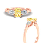 Load image into Gallery viewer, 3-stone-vivid-yellow-radiant-cut-cathedral-ring-in-rose-gold-fdenr9210ragvyellowangle3-nl-rg.jpg