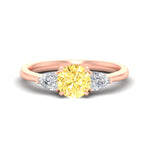 Load image into Gallery viewer, 3-stone-vivid-yellow-round-cut-cathedral-ring-in-rose-gold-fdenr9210rogvyellowsleep-nl-rg.jpg