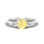 Load image into Gallery viewer, 3-stone-vivid-yellow-round-cut-cathedral-ring-in-white-gold-fdenr9210rogvyellowsleep-nl-wg.jpg