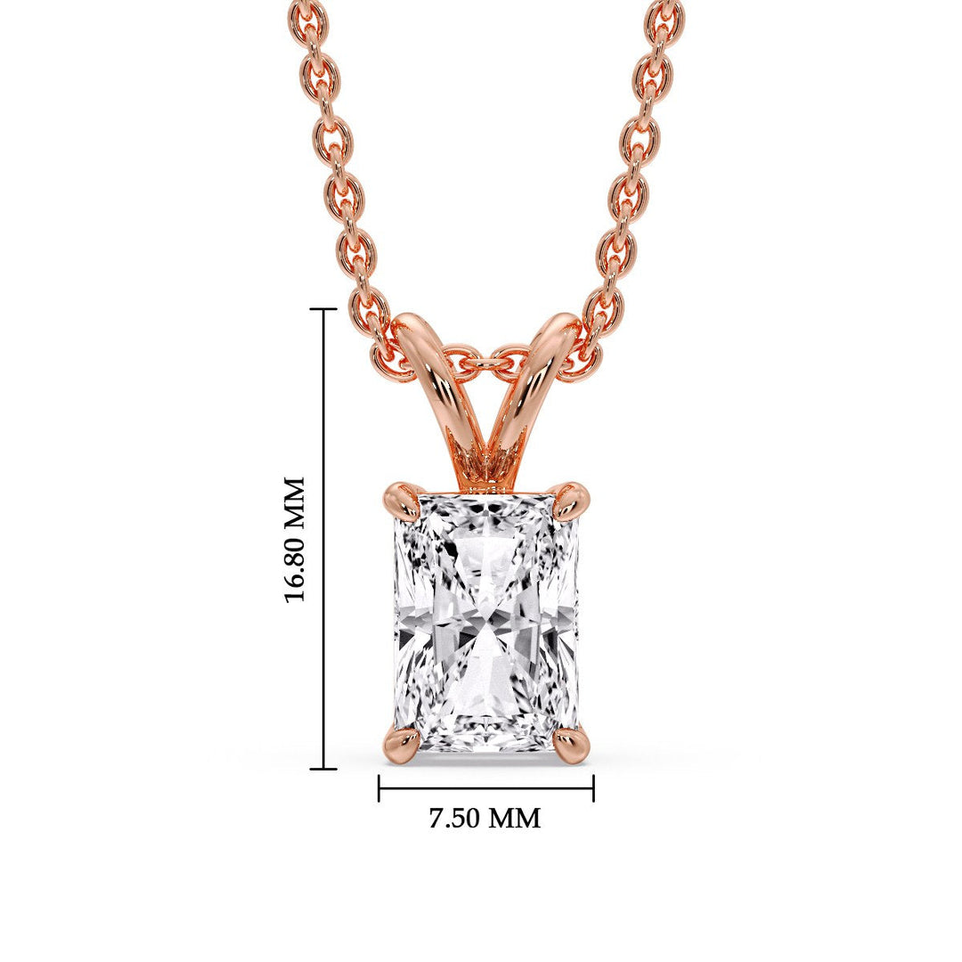 Radiant Fancy Lab Diamond Solitaire Colored Stone Pendant
