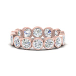 Load image into Gallery viewer, Bezel Lab Diamond Rount Cut Eternity Women Ring In 14K Rose Gold | Cuts &amp; Carat
