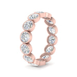 Load image into Gallery viewer, Bezel Lab Diamond Rount Cut Eternity Women Ring In 14K Rose Gold | Cuts &amp; Carat
