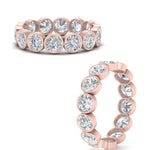 Load image into Gallery viewer, Bezel Lab Diamond Rount Cut Eternity Women Ring In 14K Rose Gold | Cuts &amp; Carat
