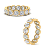 Load image into Gallery viewer, Bezel Lab Diamond Rount Cut Eternity Women Ring In 14K Yellow Gold | Cuts &amp; Carat
