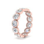 Load image into Gallery viewer, Bezel Lab Diamond Rount Cut Eternity Women Ring In 14K Rose Gold | Cuts &amp; Carat
