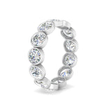 Load image into Gallery viewer, Bezel Lab Diamond Rount Cut Eternity Women Ring In 14K White Gold | Cuts &amp; Carat
