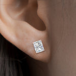 Load image into Gallery viewer, 1/2 To 4 Carat Radiant Cut Lab Created Diamond Women Stud Earring 14K Gold
