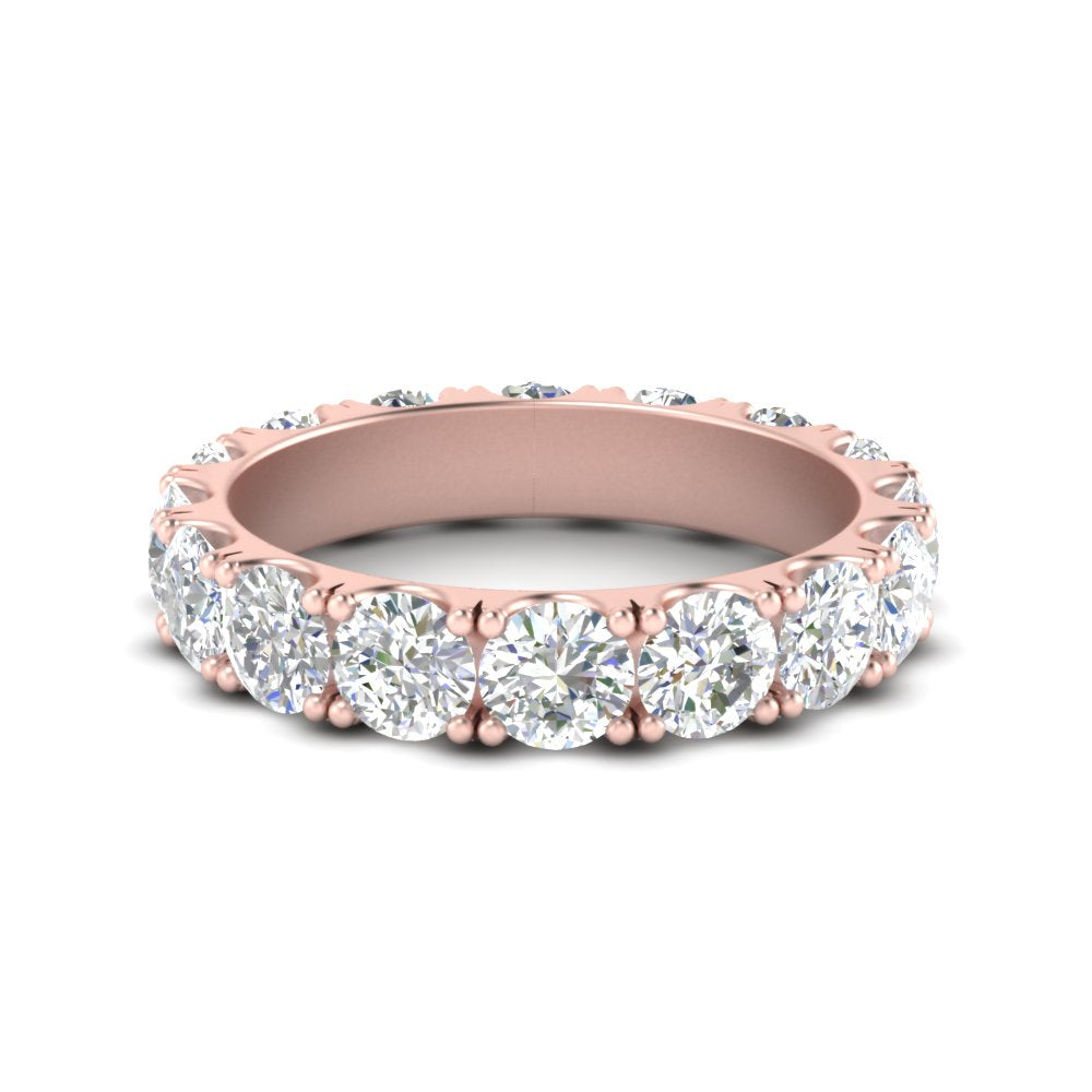 0.25 - 5 Carat Round Cut Lab Grown Eternity Wedding Band For Women 14k Gold