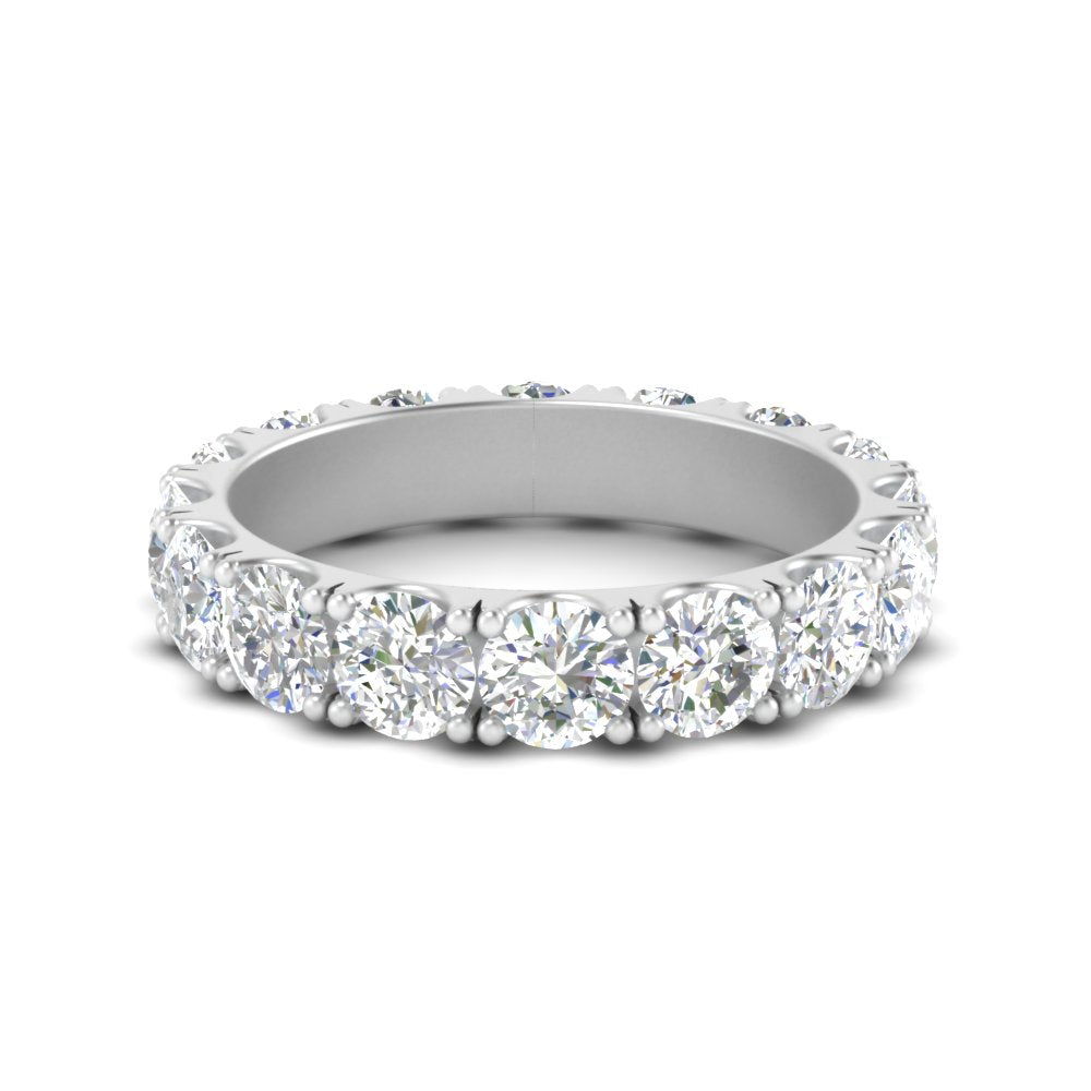 0.25 - 5 Carat Round Cut Lab Grown Eternity Wedding Band For Women 14k Gold