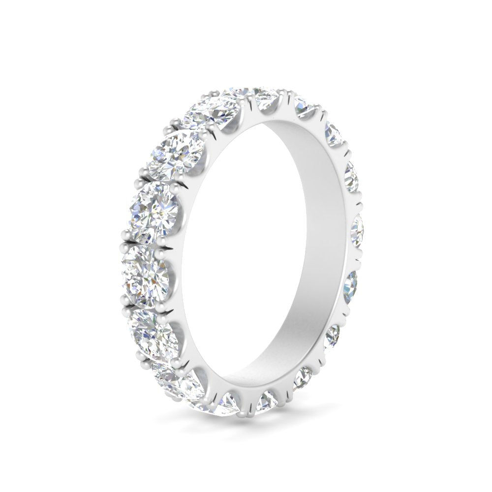 0.25 - 5 Carat Round Cut Lab Grown Eternity Wedding Band For Women 14k Gold