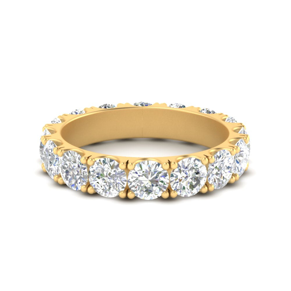 0.25 - 5 Carat Round Cut Lab Grown Eternity Wedding Band For Women 14k Gold