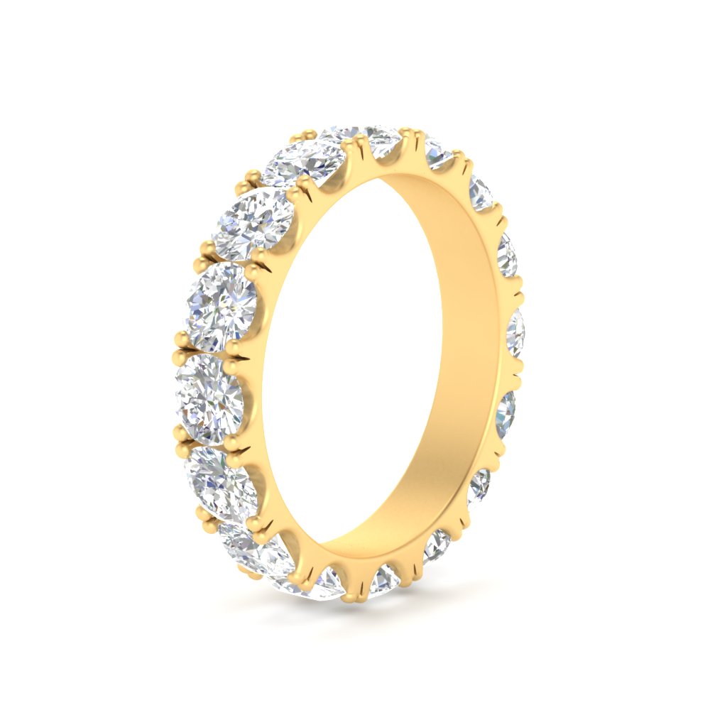 0.25 - 5 Carat Round Cut Lab Grown Eternity Wedding Band For Women 14k Gold