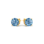 Load image into Gallery viewer, 4-carat-fancy-color-lab-grown-round-vivid-blue-stud-earrings-in-yellow-gold-fdear10411rogvblueangle3-4.00ct-nl-yg.jpg?v=1786968027