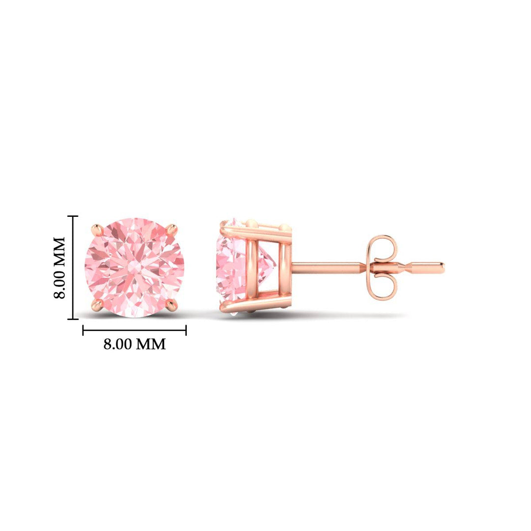 Fancy Lab Colored Diamond Round Cut Stud Earring
