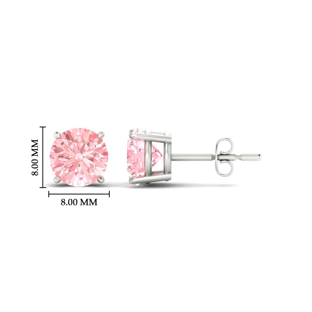 Fancy Lab Colored Diamond Round Cut Stud Earring