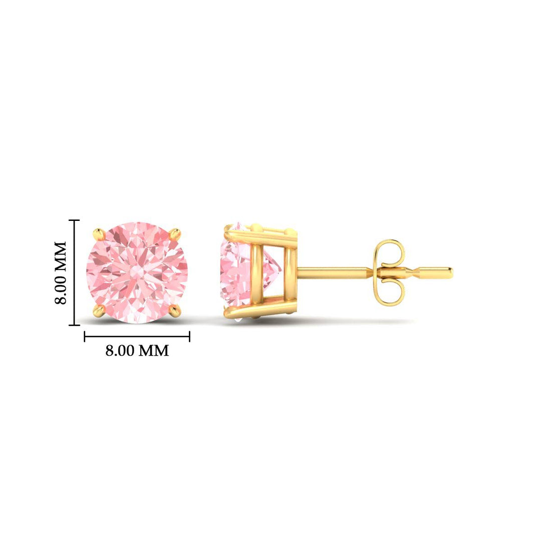 Fancy Lab Colored Diamond Round Cut Stud Earring