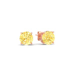 Load image into Gallery viewer, 4-carat-fancy-color-lab-grown-round-vivid-yellow-stud-earrings-in-rose-gold-fdear10411rogvyellowangle1-4.00ct-nl-rg.jpg?v=1786968027