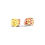 Load image into Gallery viewer, 4-carat-fancy-color-lab-grown-round-vivid-yellow-stud-earrings-in-rose-gold-fdear10411rogvyellowangle4-4.00ct-nl-rg.jpg?v=1786968026