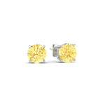 Load image into Gallery viewer, 4-carat-fancy-color-lab-grown-round-vivid-yellow-stud-earrings-in-white-gold-fdear10411rogvyellowangle1-4.00ct-nl-wg.jpg?v=1786968027