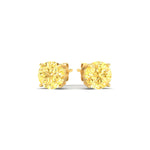Load image into Gallery viewer, 4-carat-fancy-color-lab-grown-round-vivid-yellow-stud-earrings-in-yellow-gold-fdear10411rogvyellowangle3-4.00ct-nl-yg.jpg?v=1786968027