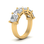 Load image into Gallery viewer, Five Stone Asscher Cut Lab Diamond Ring 14K Gold
