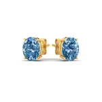 Load image into Gallery viewer, 4-carat-oval-cut-vivid-blue-diamond-stud-earrings-in-yellow-gold-fdear10411ovgvblueangle3-4.00ct-nl-yg.jpg