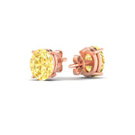 Load image into Gallery viewer, 4-carat-oval-cut-vivid-yellow-diamond-stud-earrings-in-rose-gold-fdear10411ovgvyellowangle4-4.00ct-nl-rg.jpg