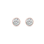 Load image into Gallery viewer, 0.25 To 5 Carat Lab Diamond Round Stud Bezel Set Earring For Women 14K Gold
