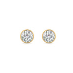Load image into Gallery viewer, 0.25 To 5 Carat Lab Diamond Round Stud Bezel Set Earring For Women 14K Gold
