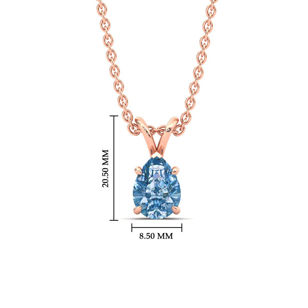 Color Lab Fancy Pear Shaped Diamond Solitaire Pendant
