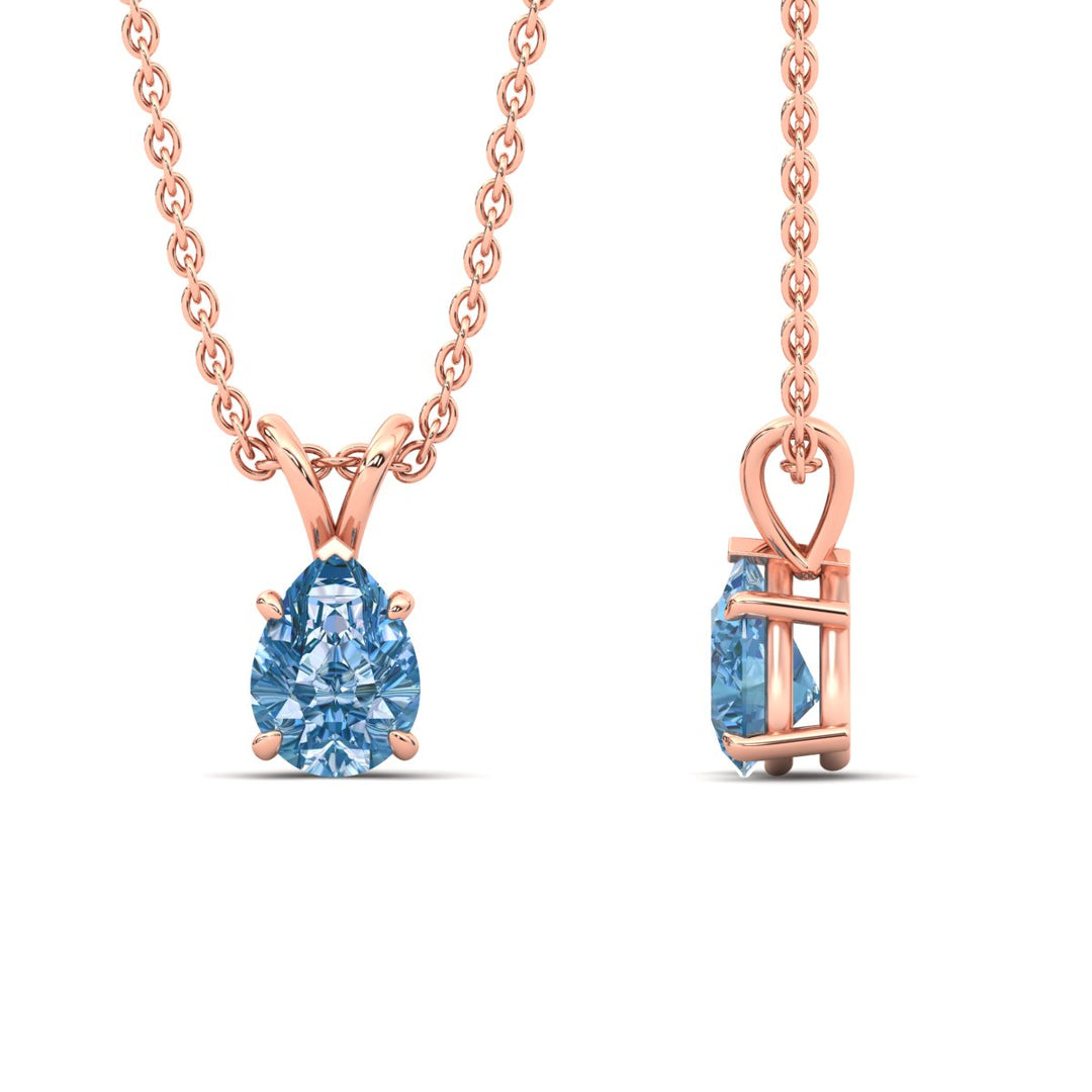 Color Lab Fancy Pear Shaped Diamond Solitaire Pendant
