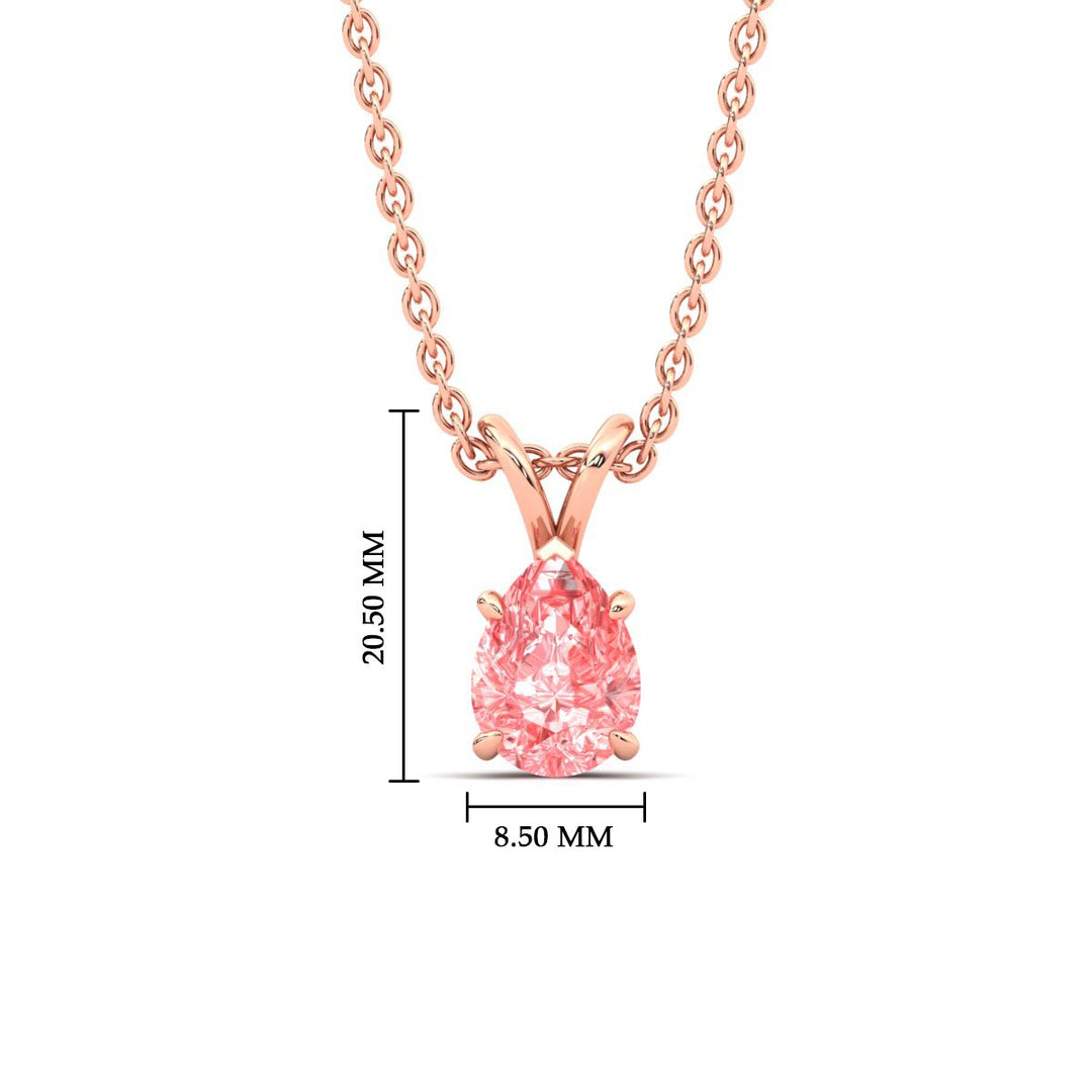 Color Lab Fancy Pear Shaped Diamond Solitaire Pendant