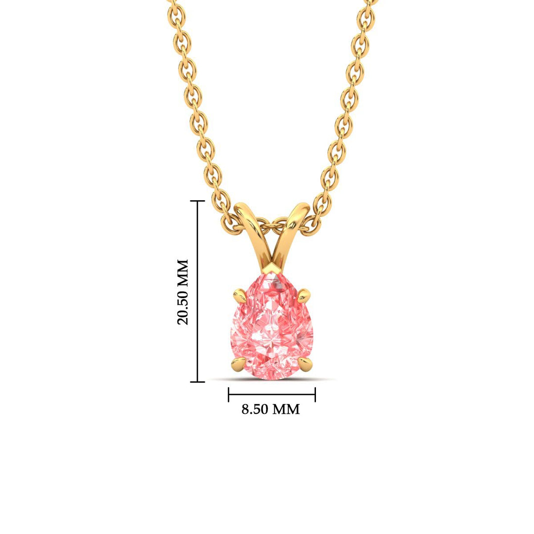 Color Lab Fancy Pear Shaped Diamond Solitaire Pendant