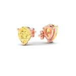 Load image into Gallery viewer, 4-carat-vivid-yellow-pear-cut-3-prong-earring-in-rose-gold-fdear10411peyellowangle4-4.00ct-nl-rg.jpg
