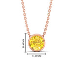 Load image into Gallery viewer, 4-ct-fancy-lab-grown-round-vived-yellow-bezel-stone-pendant-in-rose-gold-fdpd10538rogvyellowangle1-4.00ct-nl-rg-hw.jpg?v=1785906888