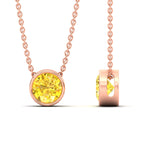 Load image into Gallery viewer, 4-ct-fancy-lab-grown-round-vived-yellow-bezel-stone-pendant-in-rose-gold-fdpd10538rogvyellowangle3-4.00ct-nl-rg.jpg?v=1785906888