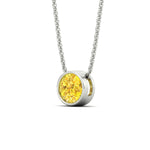Load image into Gallery viewer, 4-ct-fancy-lab-grown-round-vived-yellow-bezel-stone-pendant-in-white-gold-fdpd10538rogvyellowangle2-4.00ct-nl-wg.jpg?v=1785906888