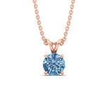 Load image into Gallery viewer, 4-ct-four-prong-fancy-lab-grown-round-vived-blue-stone-pendant-in-rose-gold-fdpd8469rogvblueangle1-4.00ct-nl-rg_1200x1200.jpg?v=1786080533