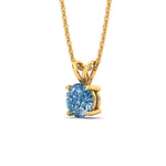 Load image into Gallery viewer, 4-ct-four-prong-fancy-lab-grown-round-vived-blue-stone-pendant-in-yellow-gold-fdpd8469rogvblueangle2-4.00ct-nl-yg.jpg?v=1786080533