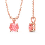Load image into Gallery viewer, 4-ct-four-prong-fancy-lab-grown-round-vived-pink-stone-pendant-in-rose-gold-fdpd8469rogvpinkangle3-4.00ct-nl-rg.jpg?v=1786081059