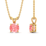 Load image into Gallery viewer, 4-ct-four-prong-fancy-lab-grown-round-vived-pink-stone-pendant-in-yellow-gold-fdpd8469rogvpinkangle3-4.00ct-nl-yg.jpg?v=1786081059