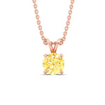 Load image into Gallery viewer, 4-ct-four-prong-fancy-lab-grown-round-vived-yellow-stone-pendant-in-rose-gold-fdpd8469rogvyellowangle1-4.00ct-nl-rg.jpg?v=1786081185