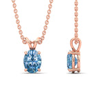 Load image into Gallery viewer, 4-ct-oval-shaped-fancy-lab-grown-vived-blue-stone-pendant-in-rose-gold-fdpd8469ovgvblueangle3-4.00ct-nl-rg.jpg