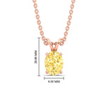 Load image into Gallery viewer, 4-ct-oval-shaped-fancy-lab-grown-vived-yellow-stone-pendant-in-rose-gold-fdpd8469ovgvyellowangle1-4.00ct-nl-rg-hw.jpg