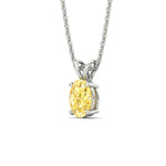 Load image into Gallery viewer, 4-ct-oval-shaped-fancy-lab-grown-vived-yellow-stone-pendant-in-white-gold-fdpd8469ovgvyellowangle2-4.00ct-nl-wg.jpg
