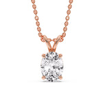 Load image into Gallery viewer, https://www.fascinatingdiamonds.com/cdn/shop/files/4-ct-oval-solitaire-pendant-in-rose-gold-FDPD8469OV-4CT-ANGLE1-RG_1200X1200.jpg?v=1762142938