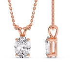 Load image into Gallery viewer, https://www.fascinatingdiamonds.com/cdn/shop/files/4-ct-oval-solitaire-pendant-in-rose-gold-FDPD8469OV-4CT-ANGLE3-RG_1200X1200.jpg?v=1762142938