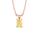 Load image into Gallery viewer, 4-ct-radiant-cut-fancy-lab-grown-vived-yellow-solitaire-necklace-in-rose-gold-fdpd8469ragvyellowangle1-4.00ct-nl-rg.jpg