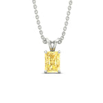 Load image into Gallery viewer, 4-ct-radiant-cut-fancy-lab-grown-vived-yellow-solitaire-necklace-in-white-gold-fdpd8469ragvyellowangle1-4.00ct-nl-wg.jpg